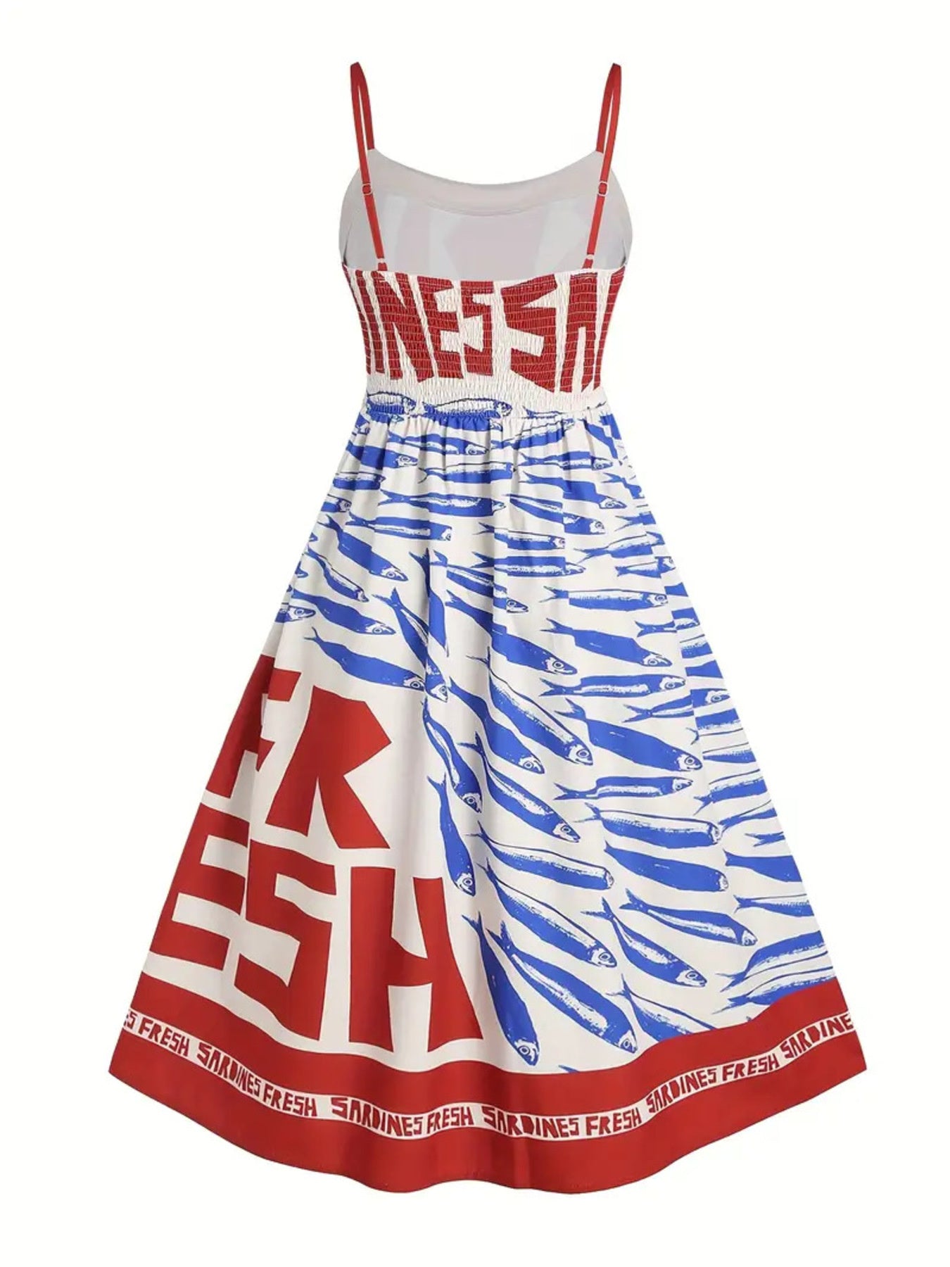 Sardine Print Spaghetti Strap Midi Dress - Salt & Stone