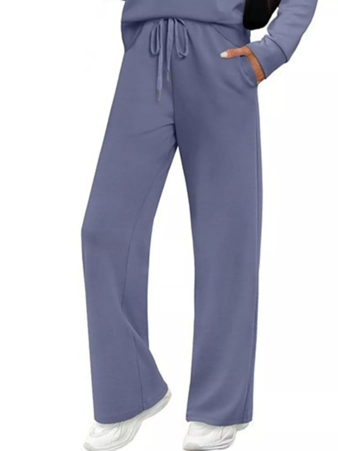 Full Size Long Sleeve Round Neck Top and Pants Set Plus Size - Salt & Stone