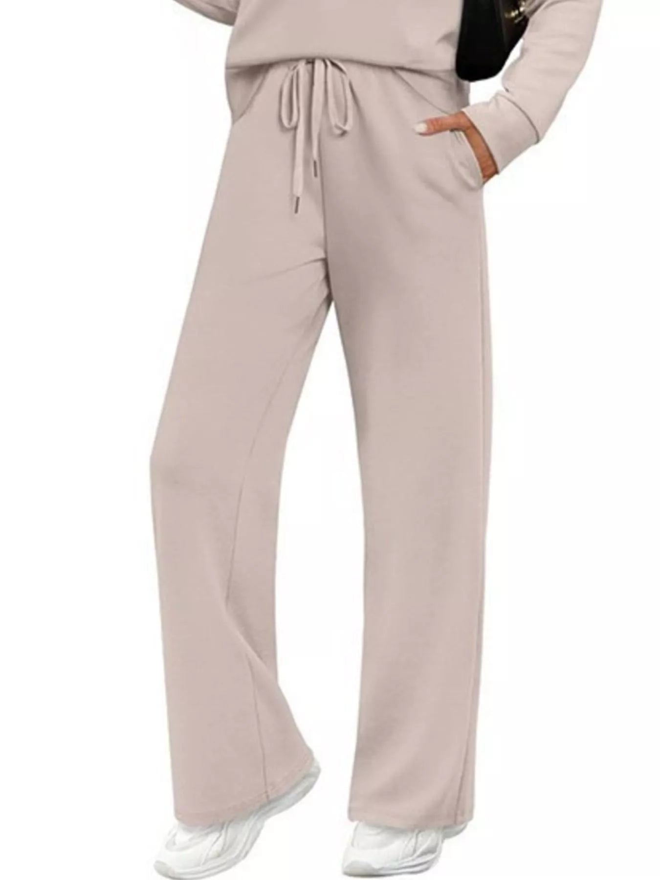 Full Size Long Sleeve Round Neck Top and Pants Set Plus Size - Salt & Stone