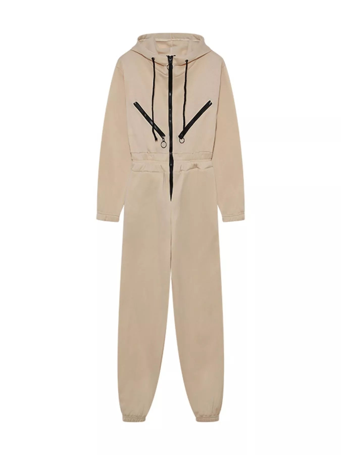 Hooded Zip - Up Long Sleeve Jumpsuit - Salt & Stone