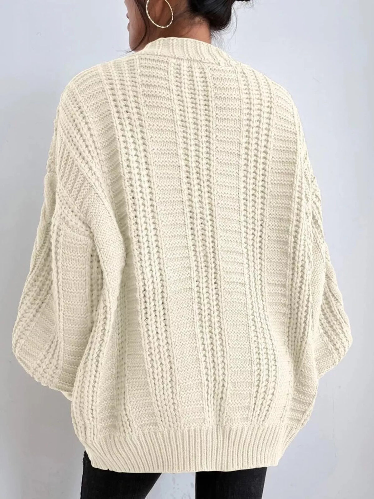 Chunky Knit Cable Knit Button-Up Cardigan - Salt & Stone