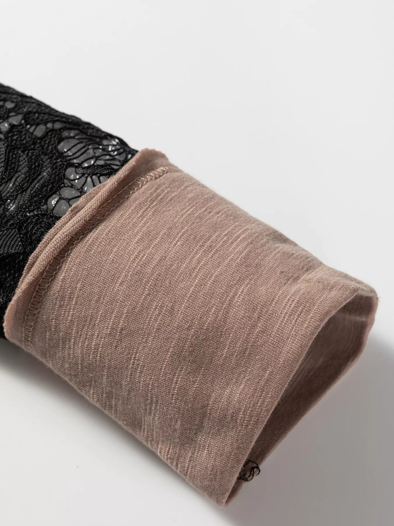 Sheer Lace Patchwork Casual Long Sleeve Tee - Salt & Stone