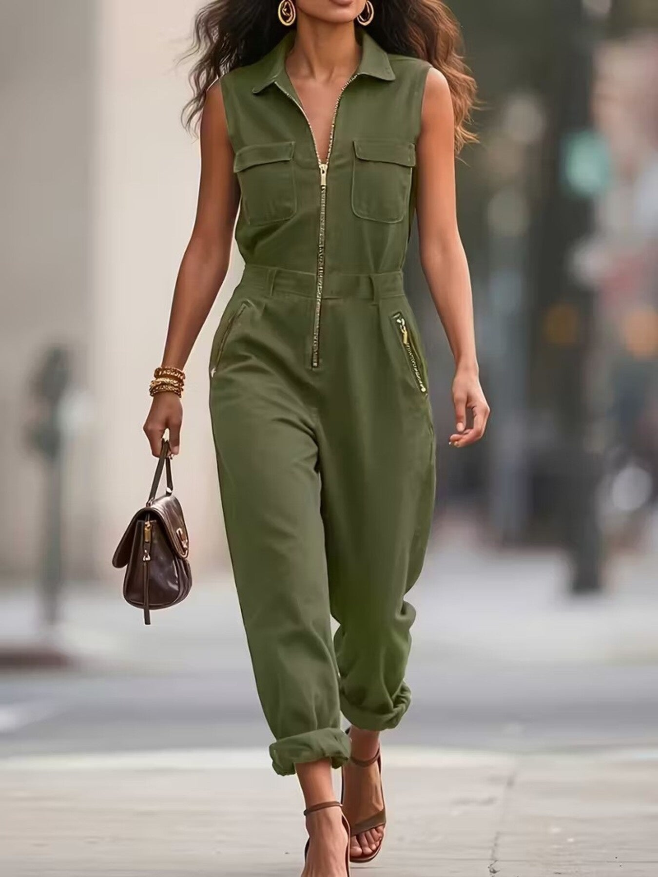 Sleeveless Zip - Up Jumpsuit - Salt & Stone