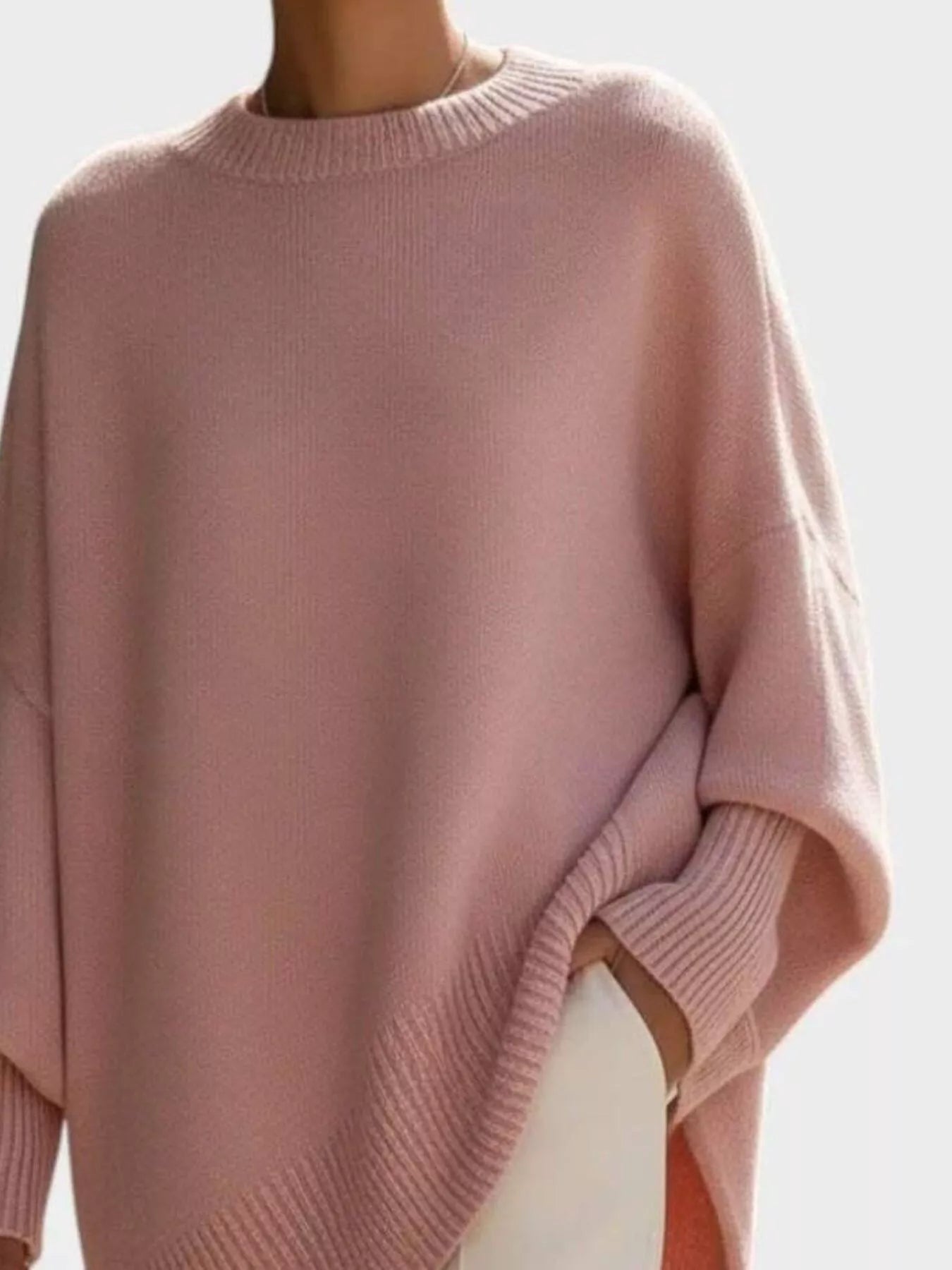 Oversized Batwing Sleeve Round Neck Sweater - Salt & Stone