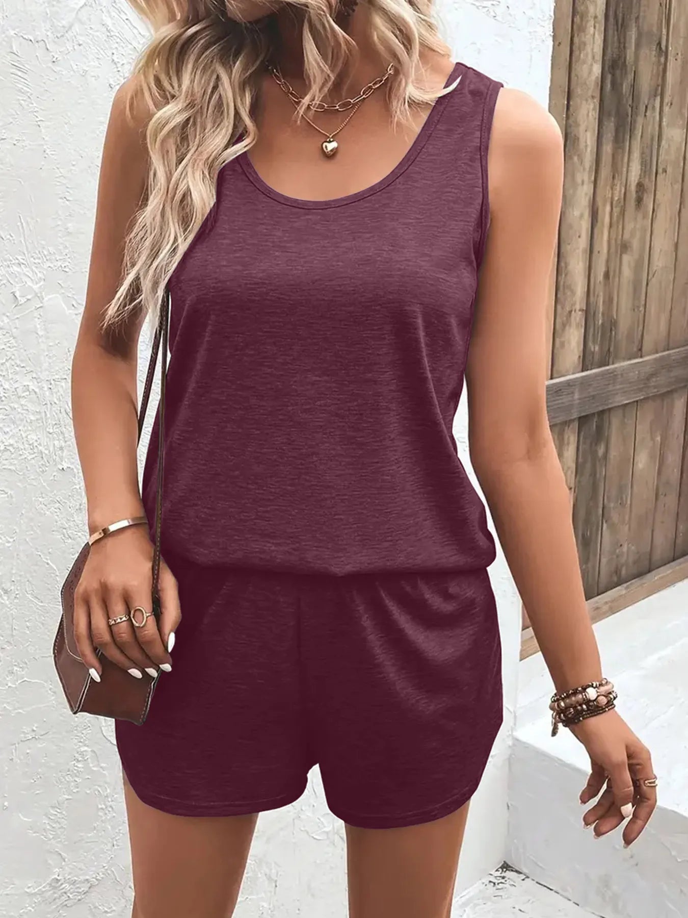 Casual Wide Strap Tank Top and Shorts Set - Salt & Stone