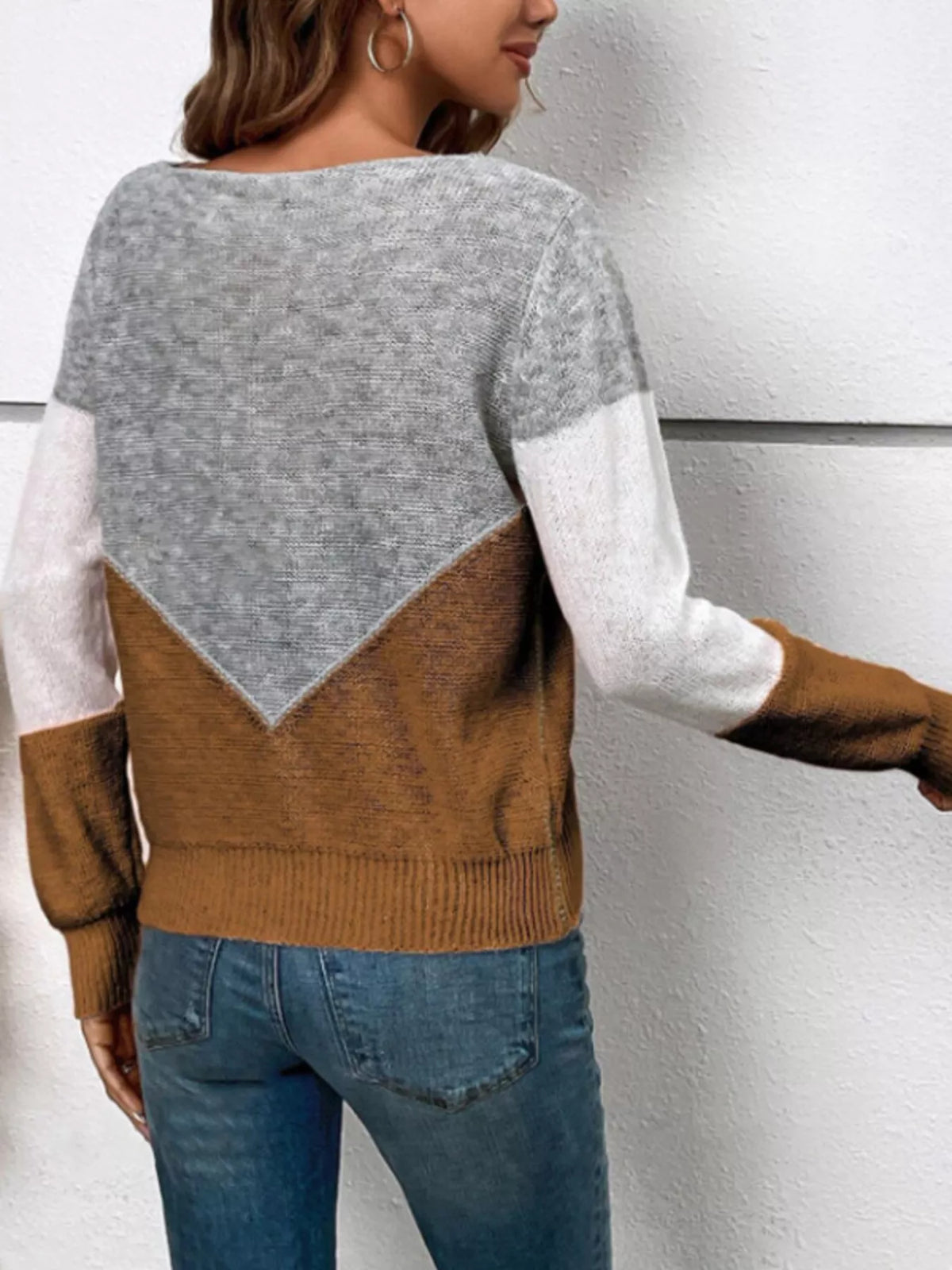 Openwork Color Block Sweater - Salt & Stone