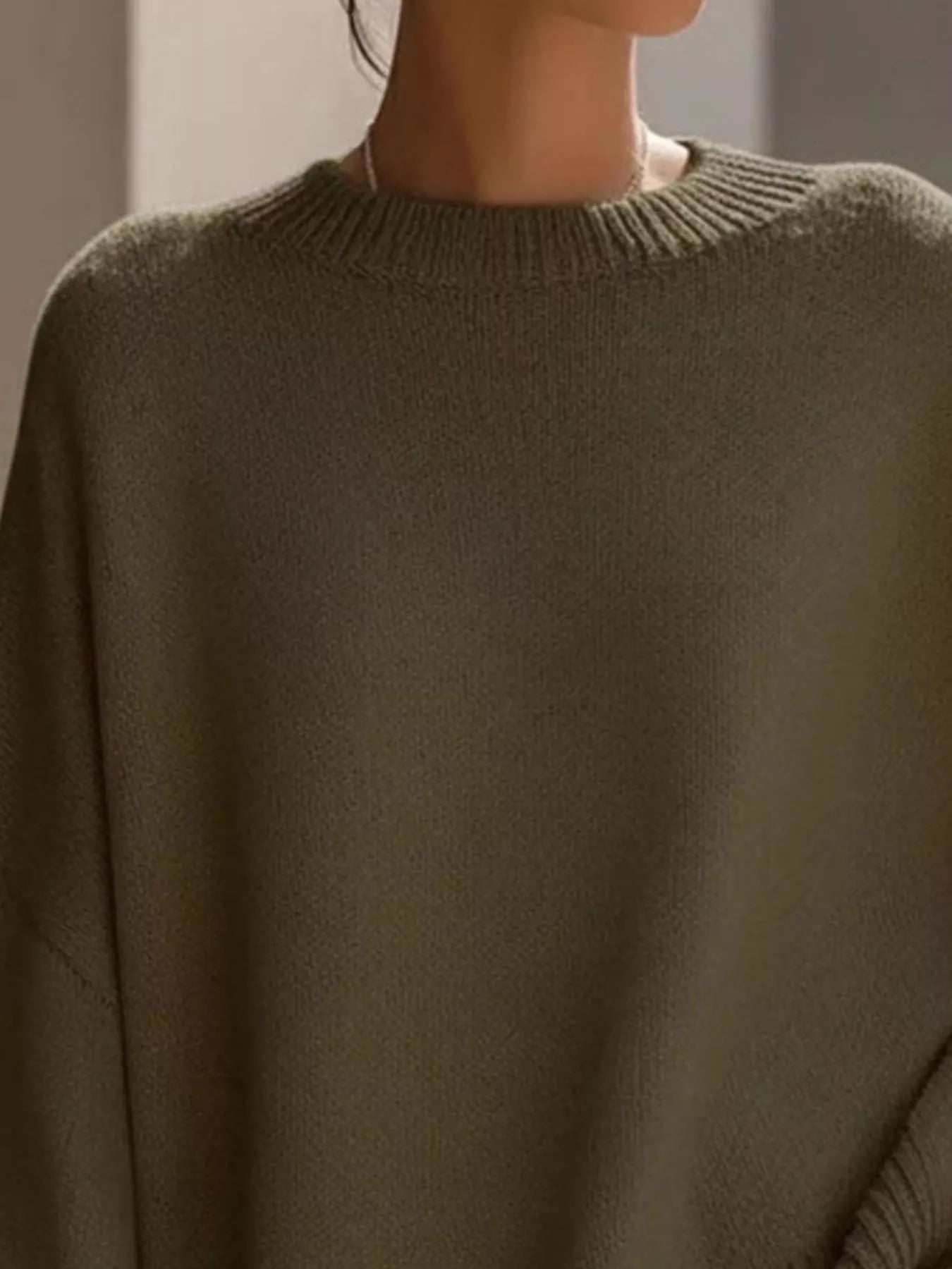 Oversized Batwing Sleeve Round Neck Sweater - Salt & Stone
