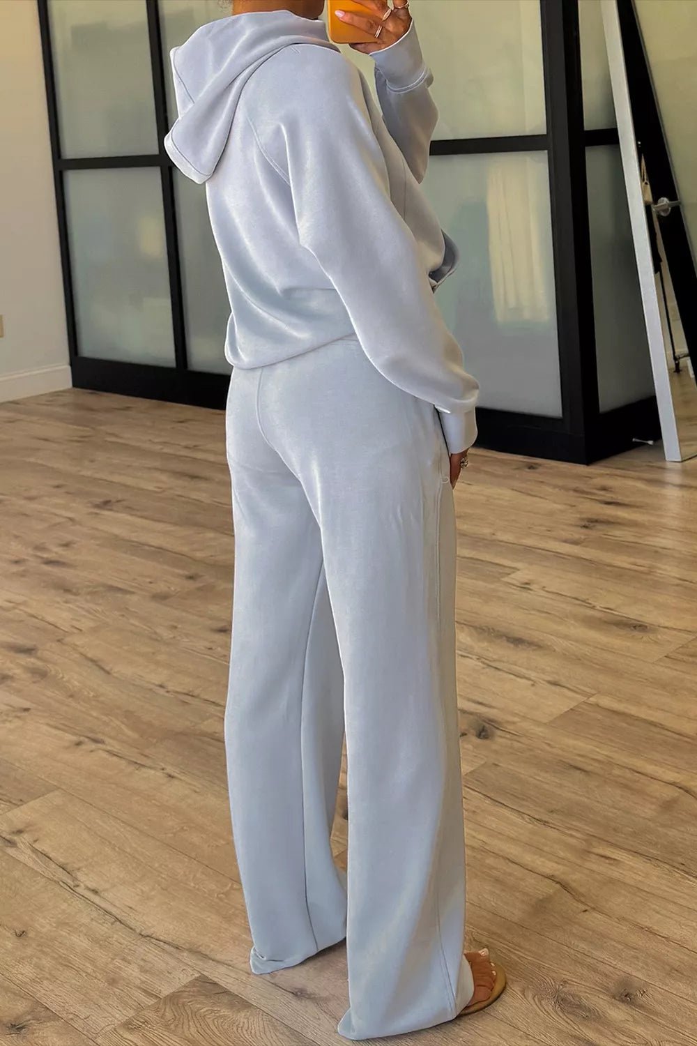 Half Zip Thumbhole Sleeve Hoodie and Pants 2pcs Outfit - Salt & Stone