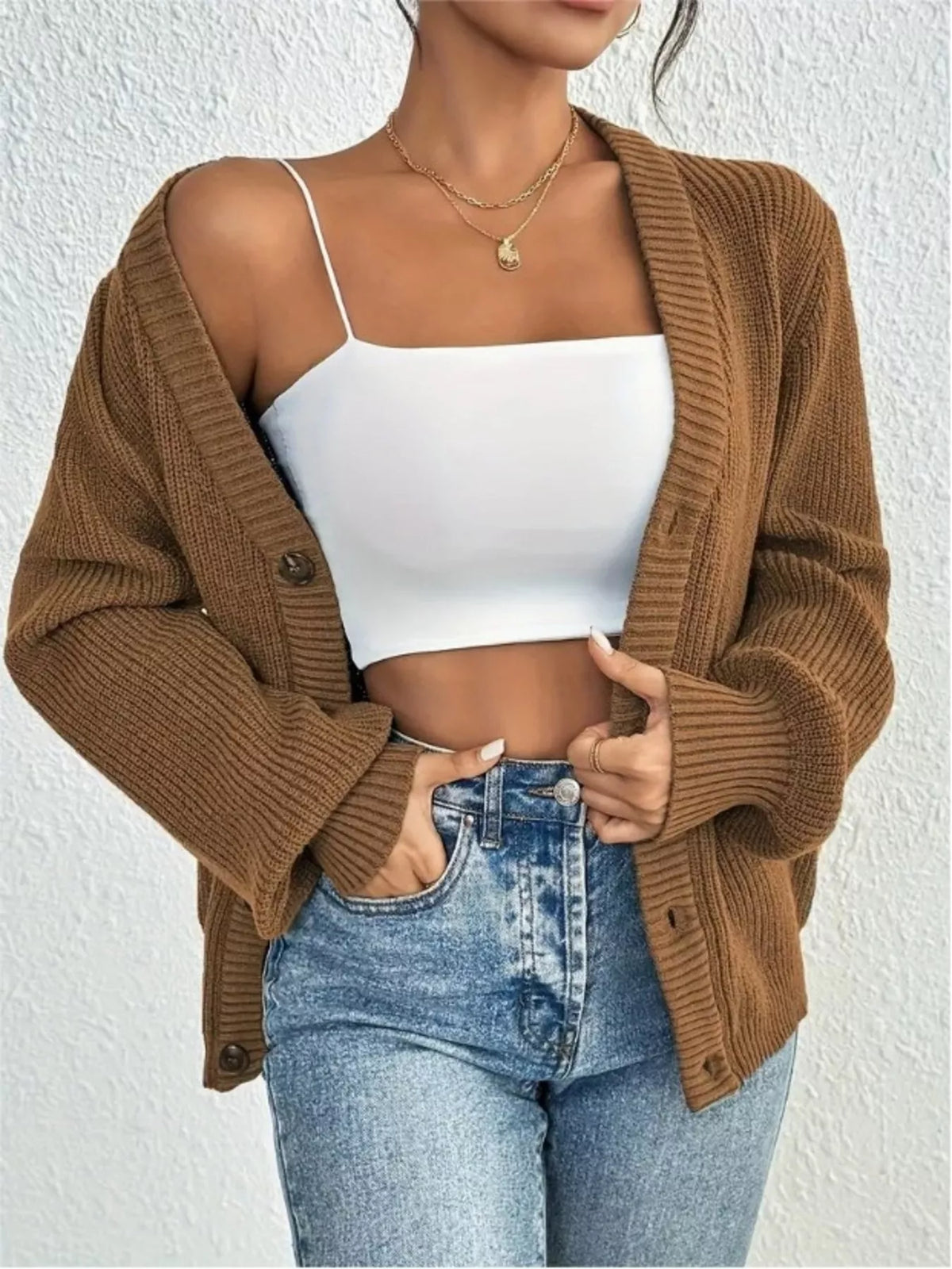 Chunky Knit Button-Down Cardigan - Salt & Stone