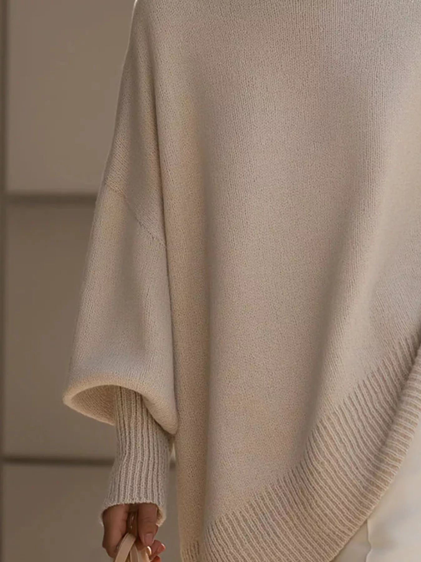 Oversized Batwing Sleeve Round Neck Sweater - Salt & Stone