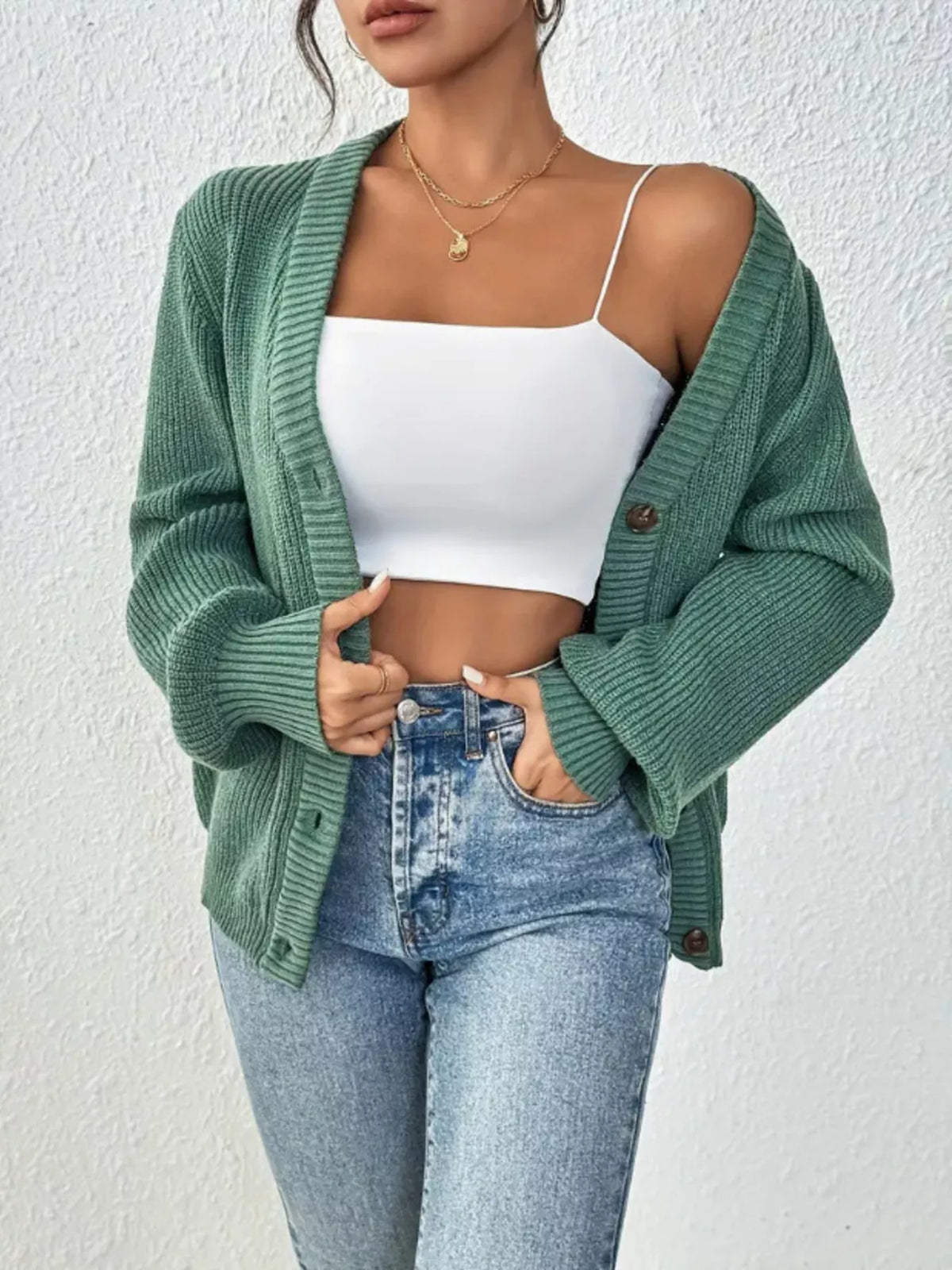 Chunky Knit Button-Down Cardigan - Salt & Stone
