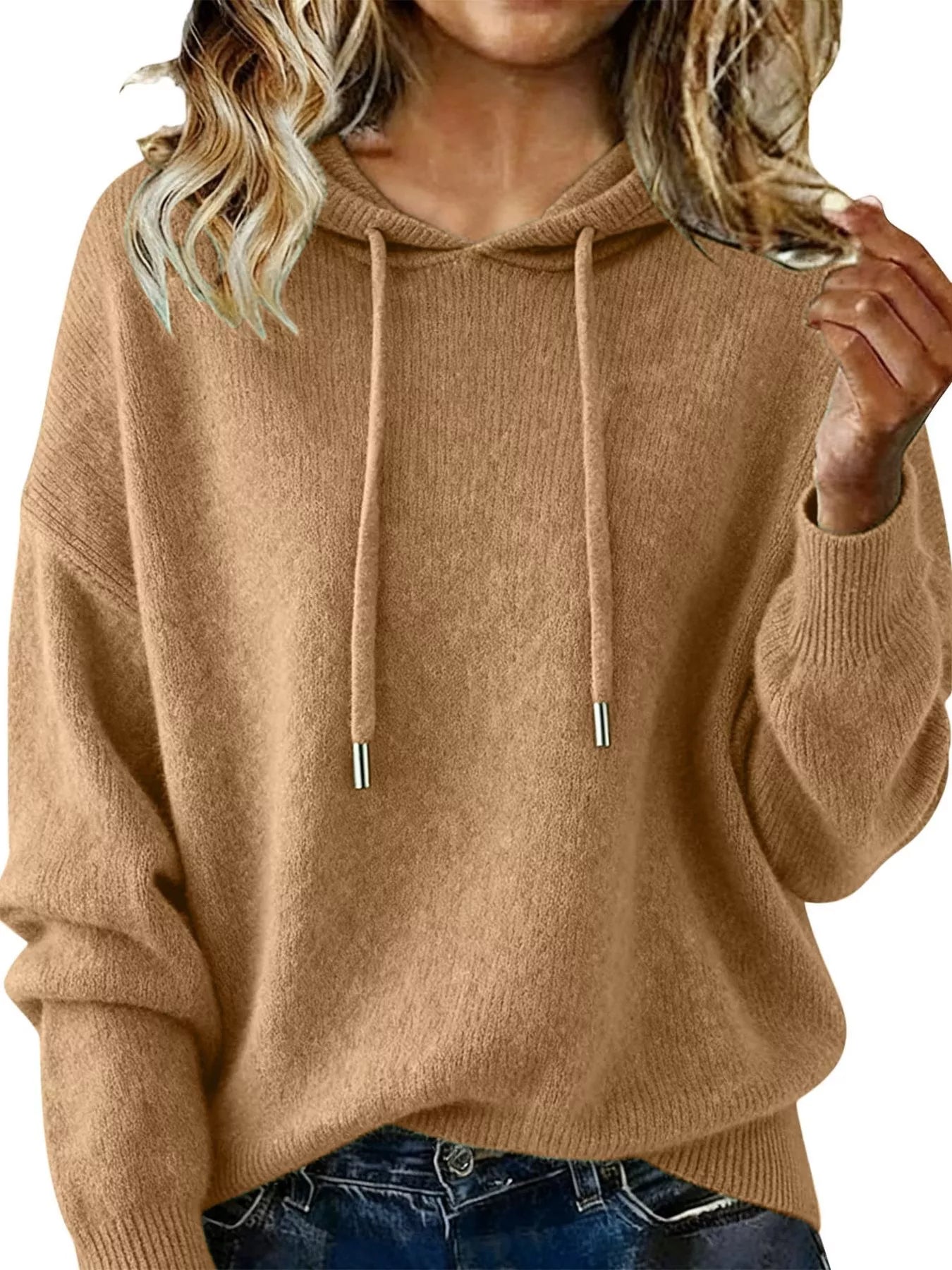 Drawstring Long Sleeve Hooded Sweater - Salt & Stone