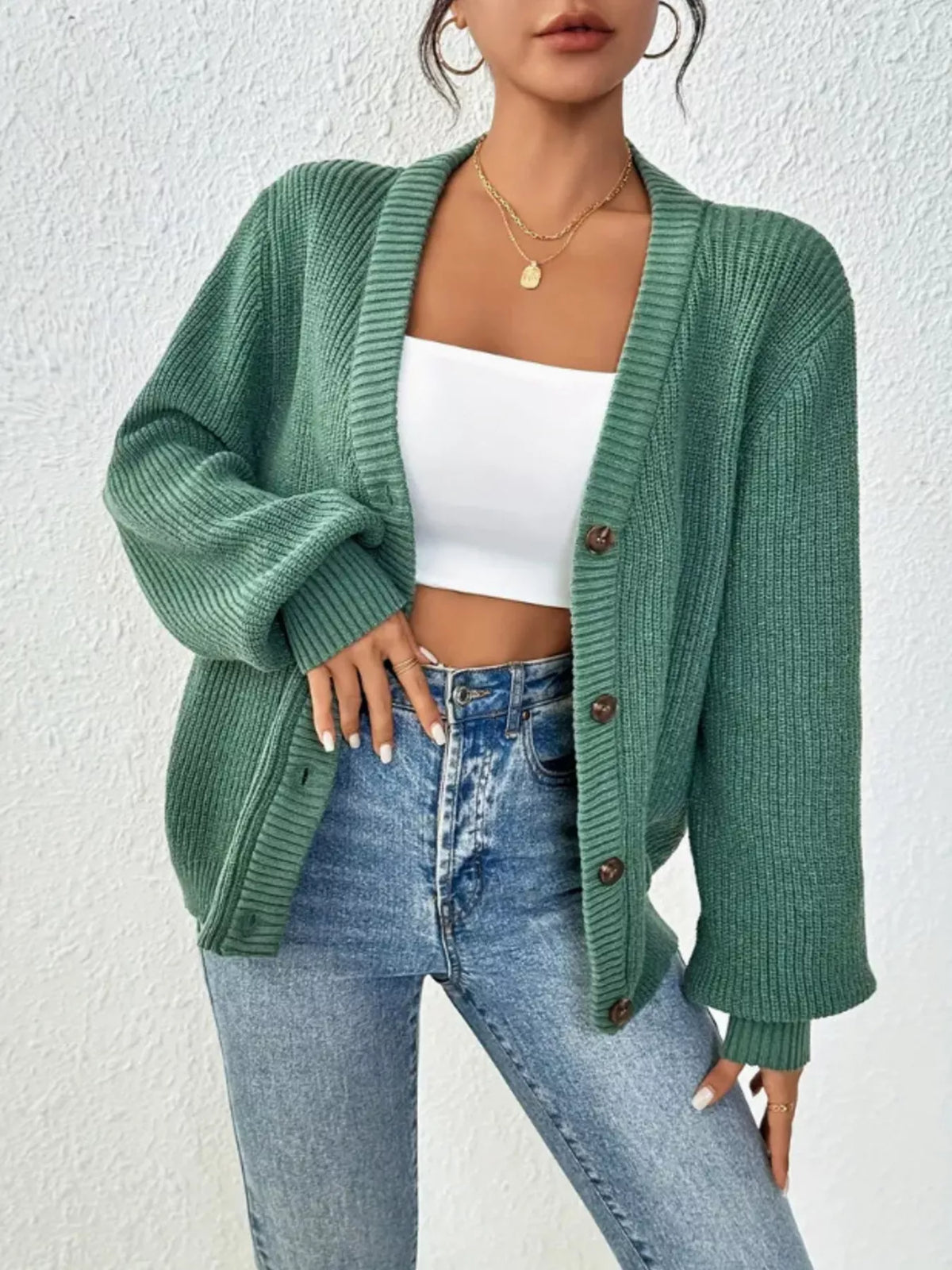 Chunky Knit Button-Down Cardigan - Salt & Stone