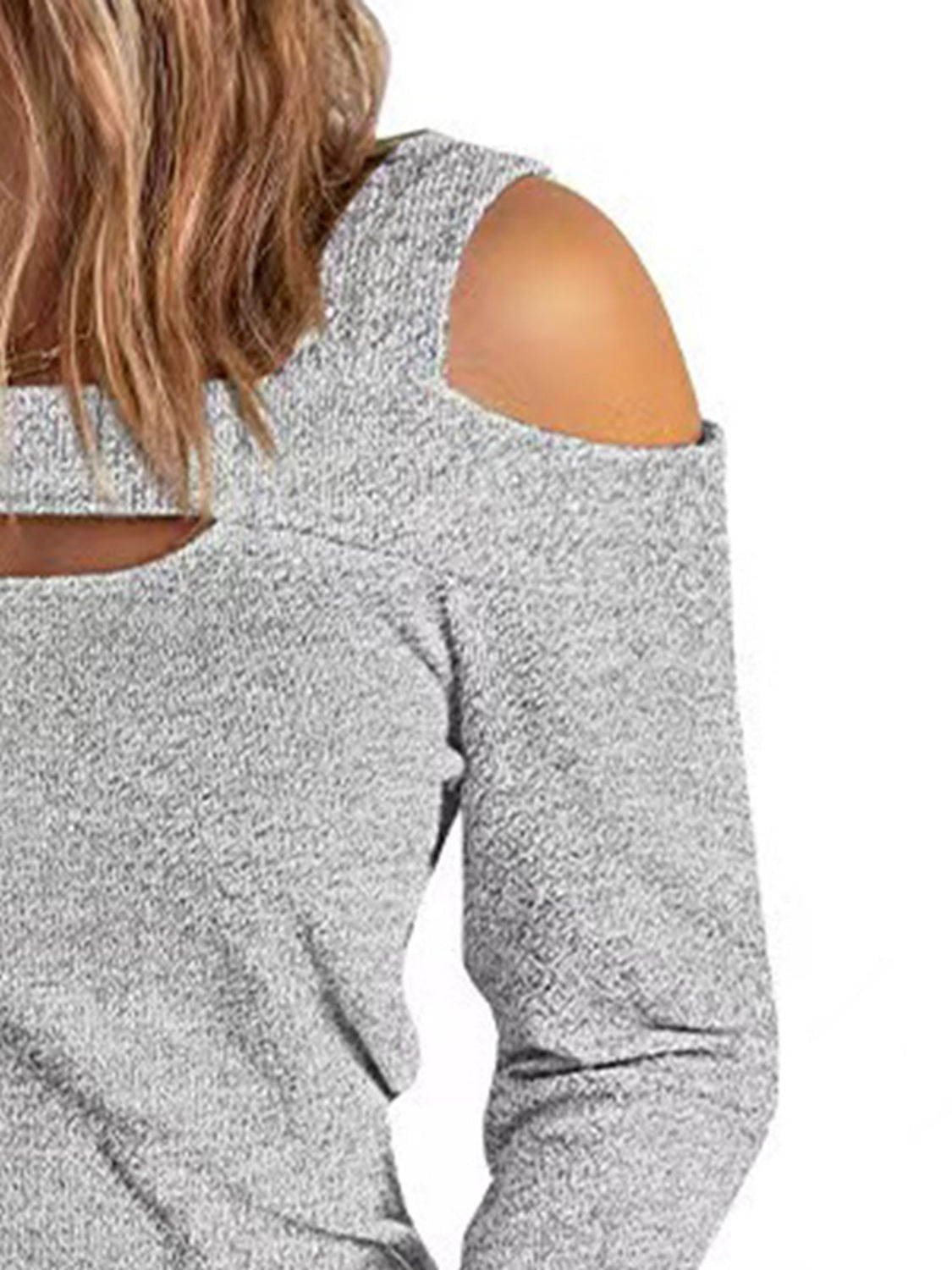 Full Size Cutout Cold Shoulder Blouse - Salt & Stone