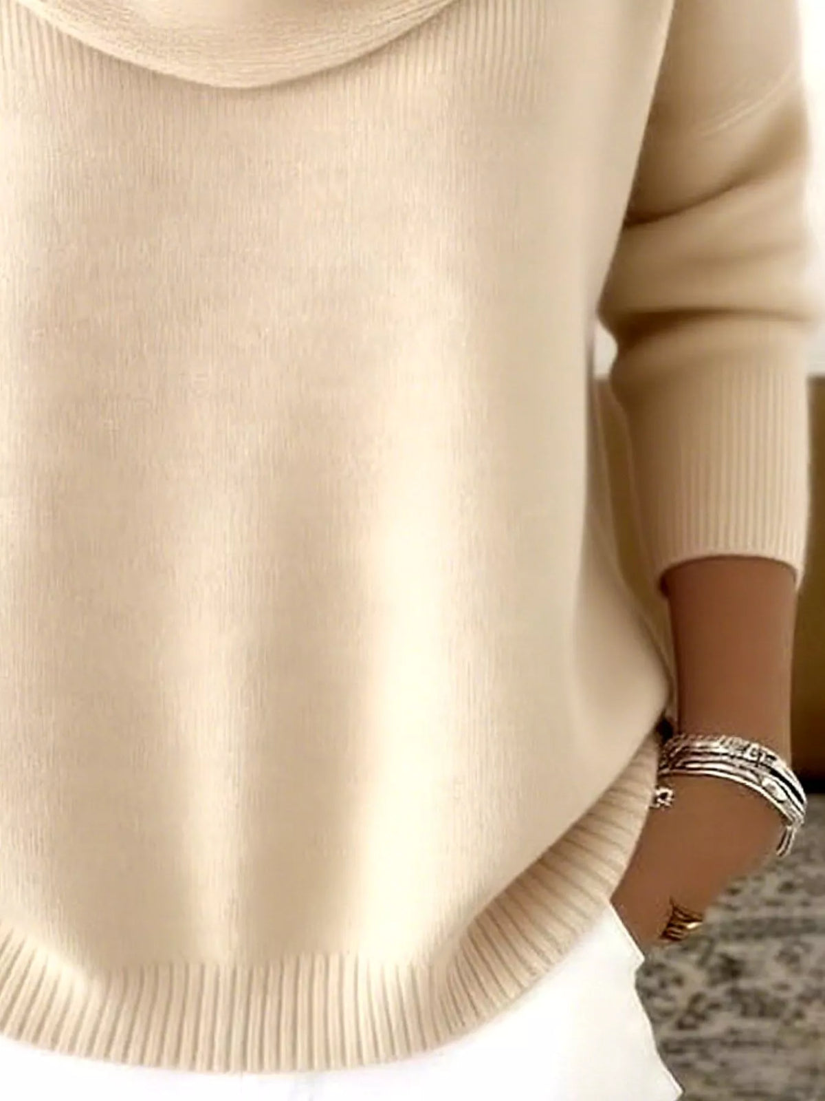 Full Size Cowl Neck Solid Color Sweater Plus Size - Salt & Stone