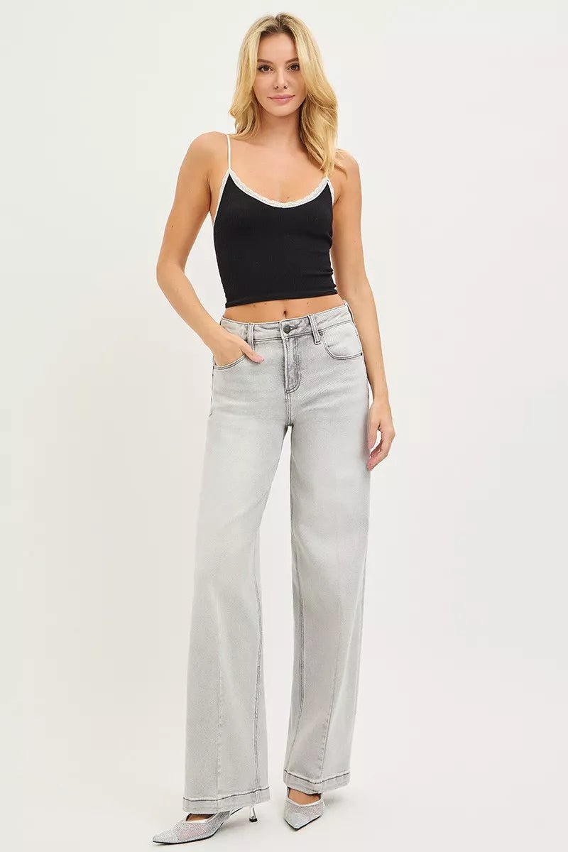 RISEN Slouchy Baggy Jeans with Contrast Stitching - Salt & Stone