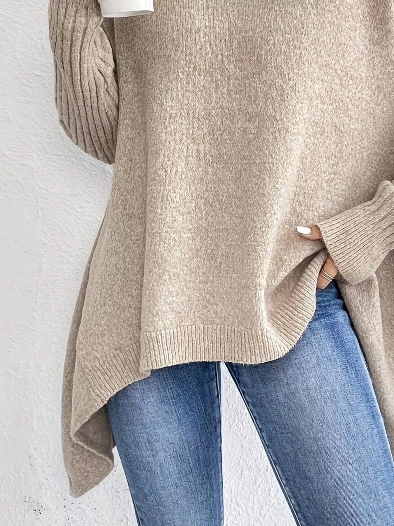 Turtleneck Dropped Shoulder Sweater - Salt & Stone