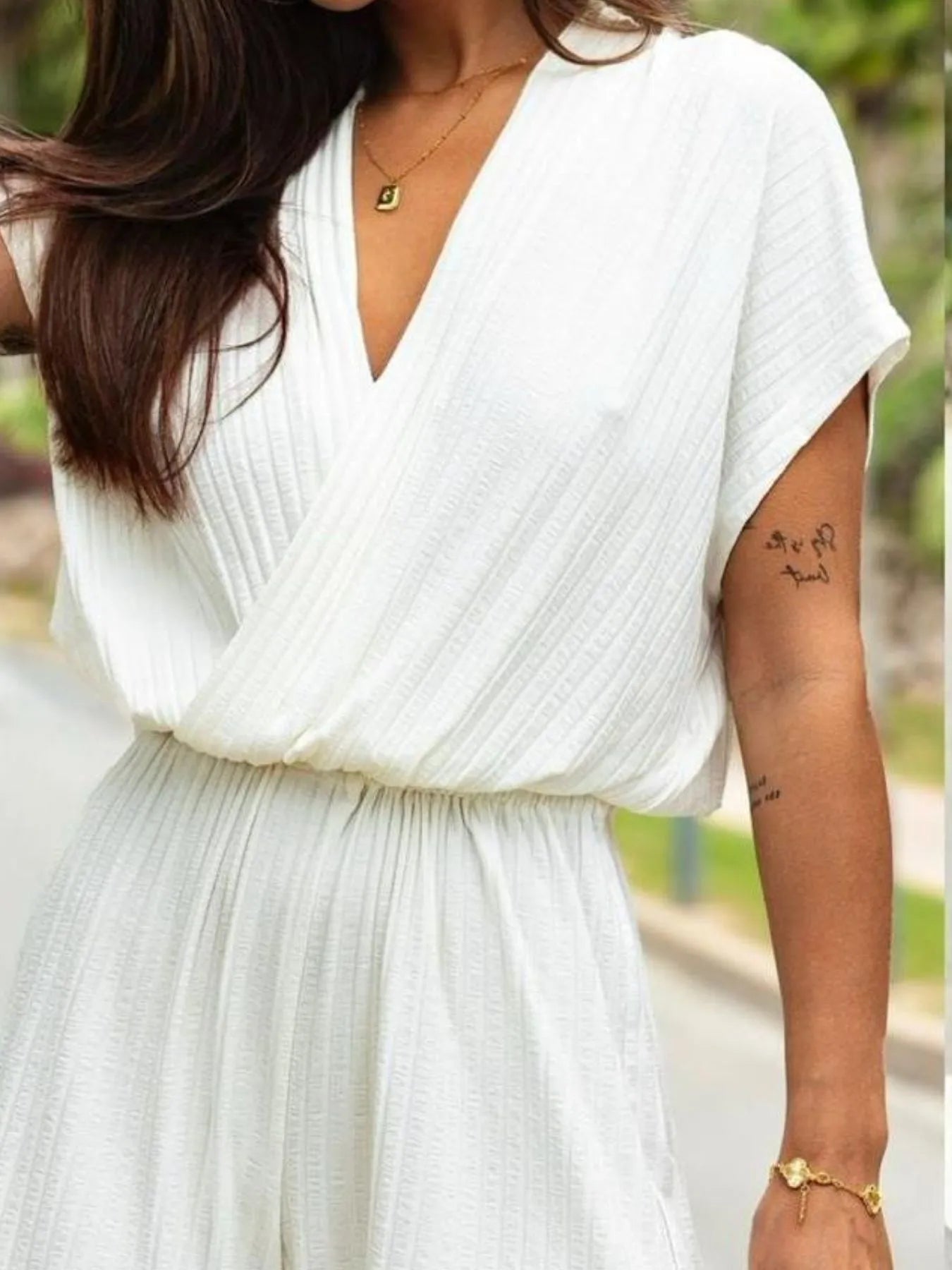 Surplice Short Sleeve Romper - Salt & Stone