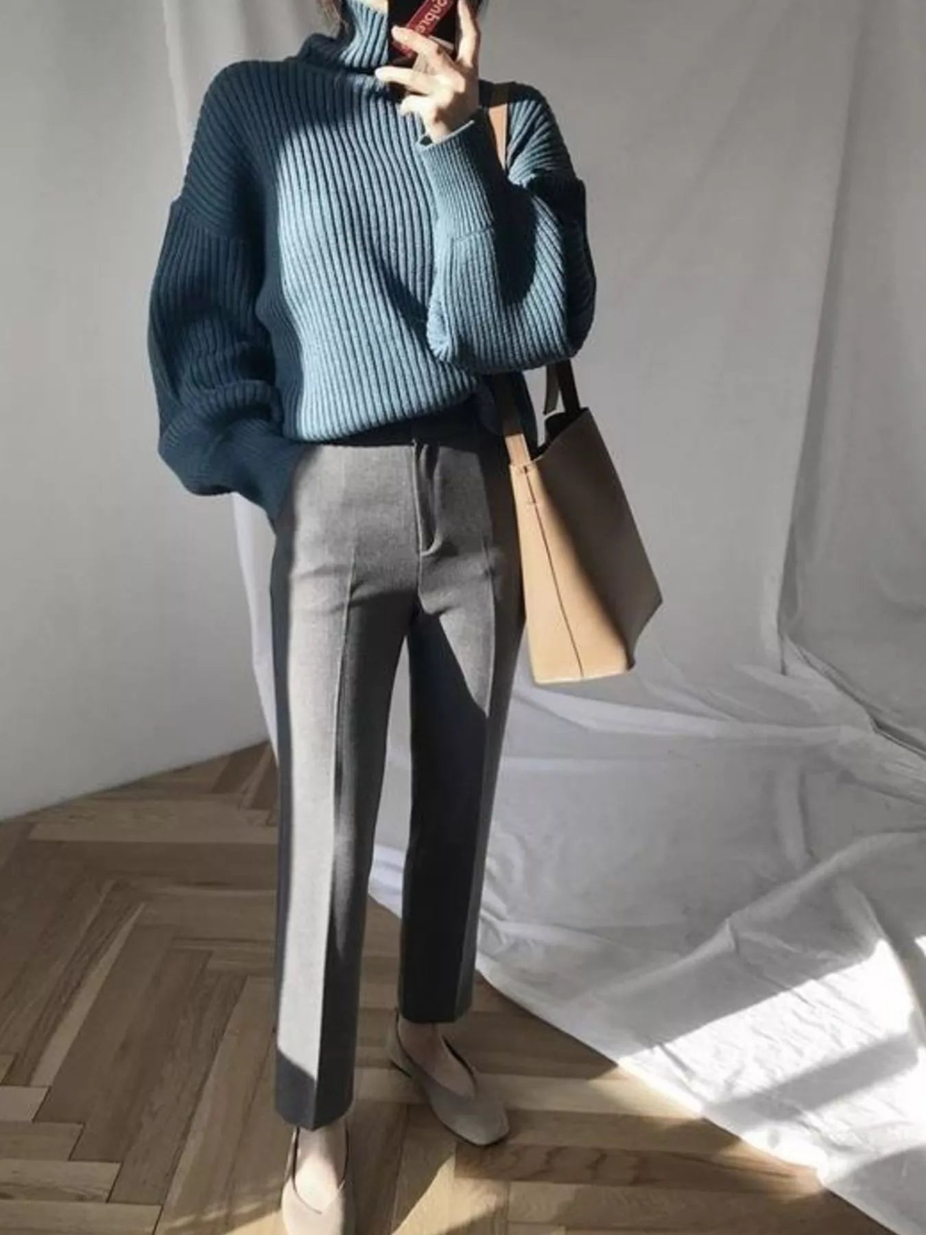 Full Size Oversized Turtleneck Ribbed Knit Sweater Plus Size - Salt & Stone