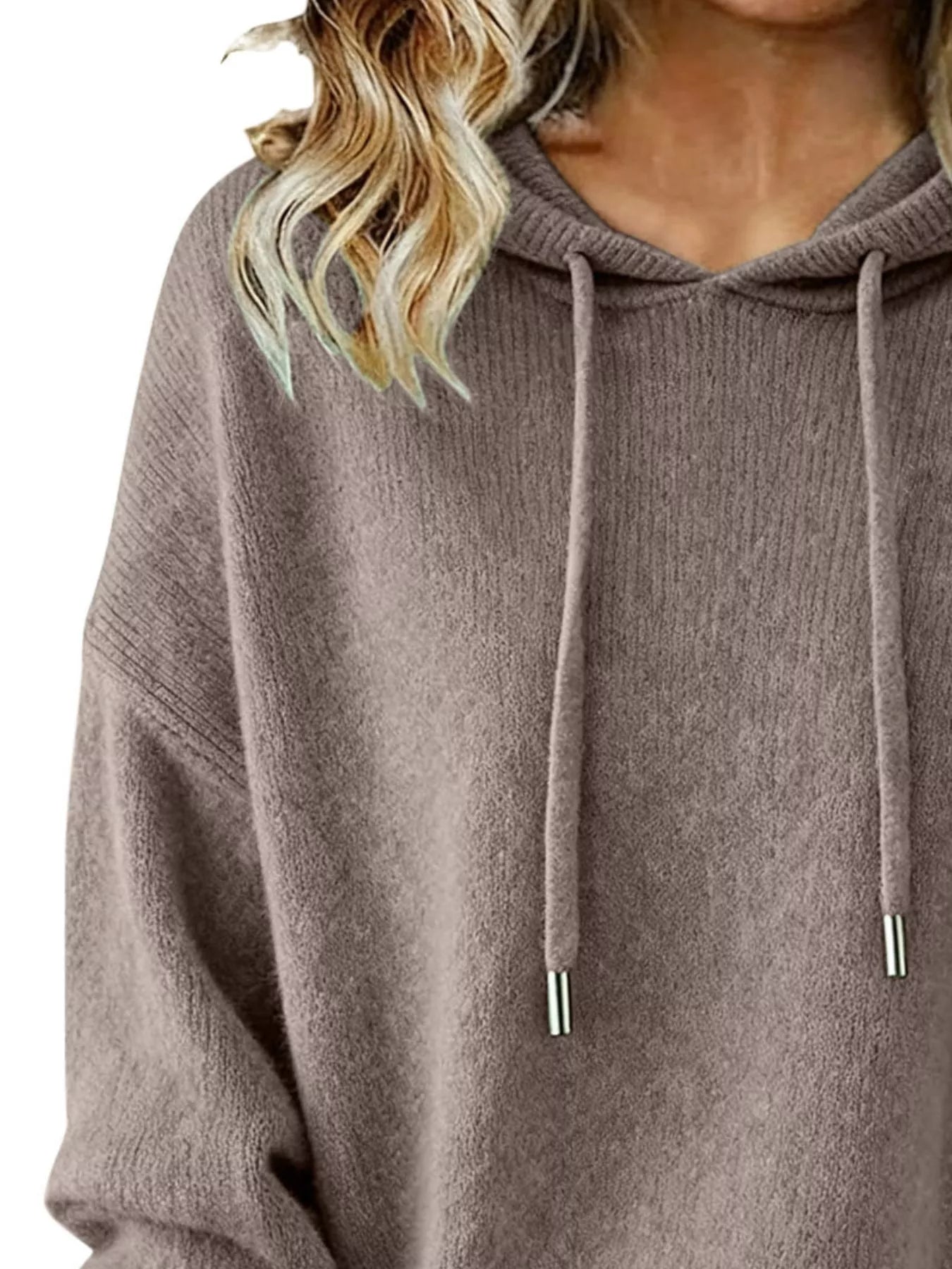 Drawstring Long Sleeve Hooded Sweater - Salt & Stone