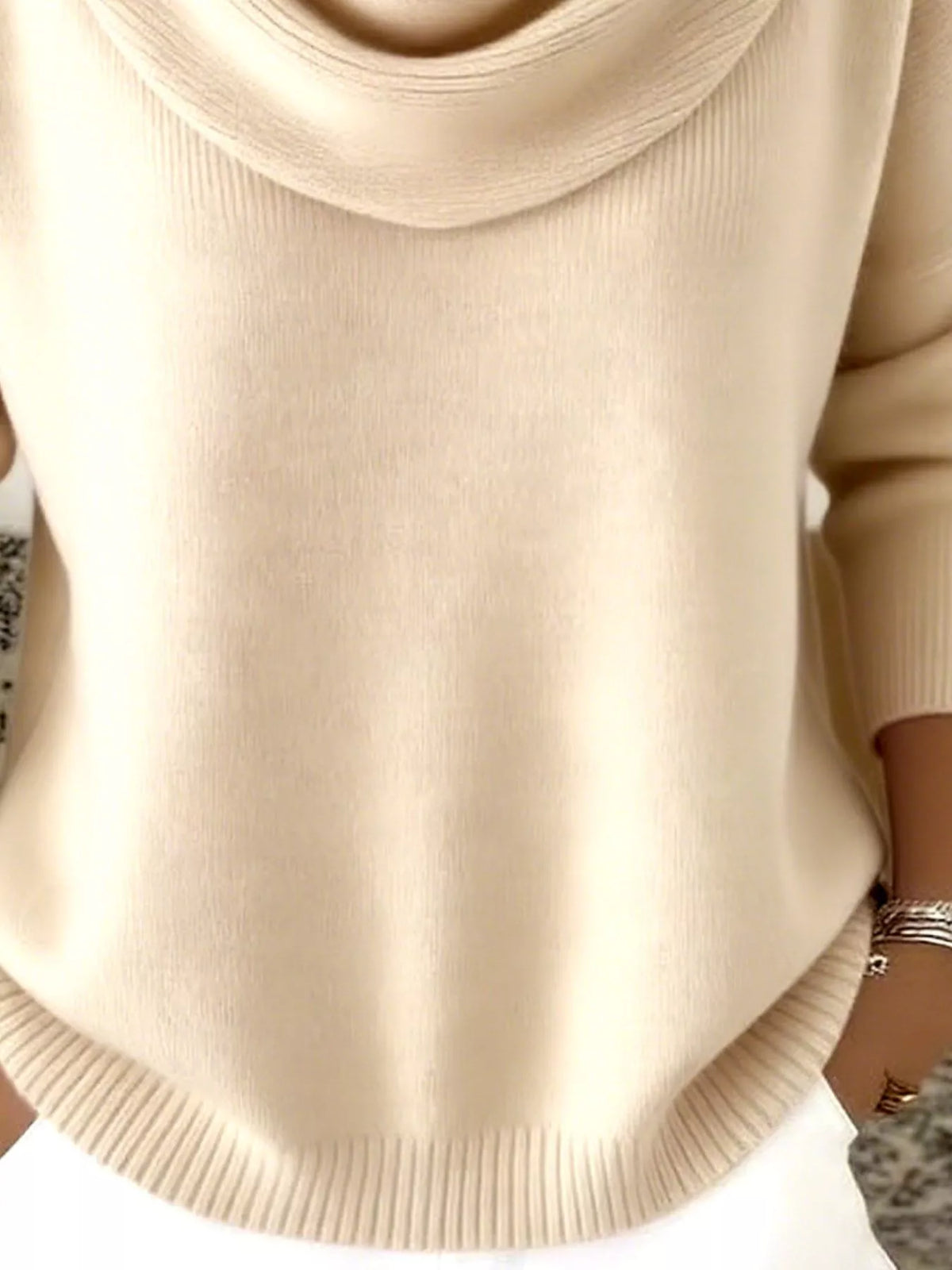 Full Size Cowl Neck Solid Color Sweater Plus Size - Salt & Stone