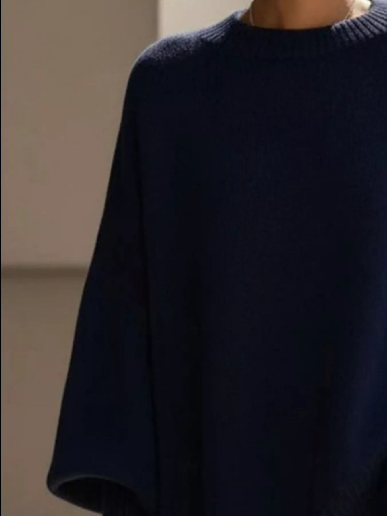 Oversized Batwing Sleeve Round Neck Sweater - Salt & Stone