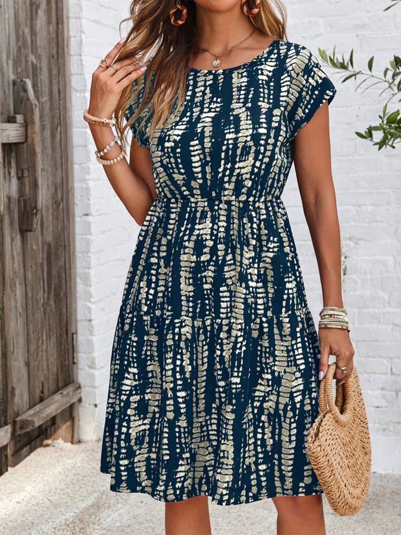 Plus Size Tie - Dye Ruffle Hem Casual Dress - Salt & Stone