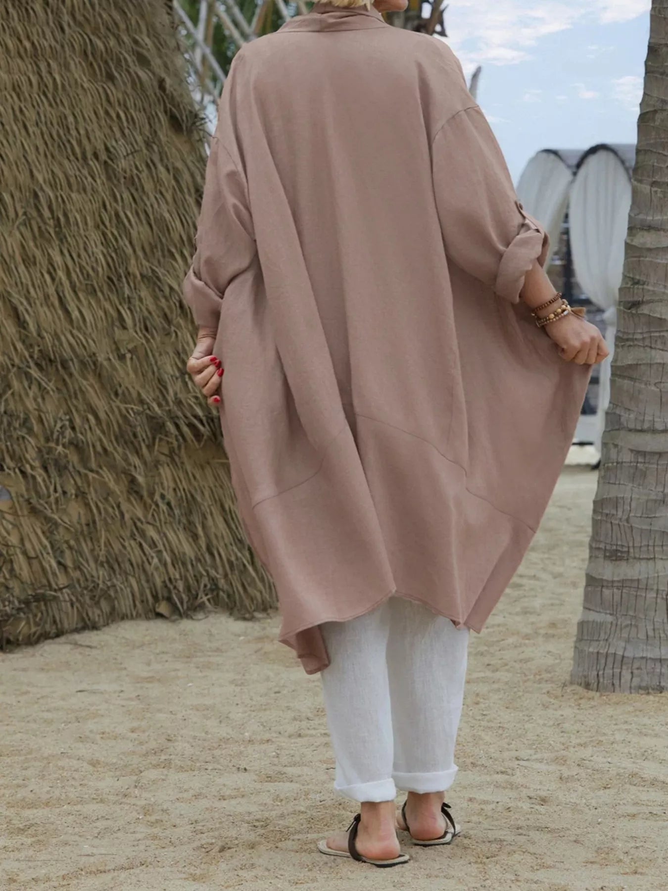 Plus Size Lightweight Open Front Cardigan with Pockets - Salt & Stone