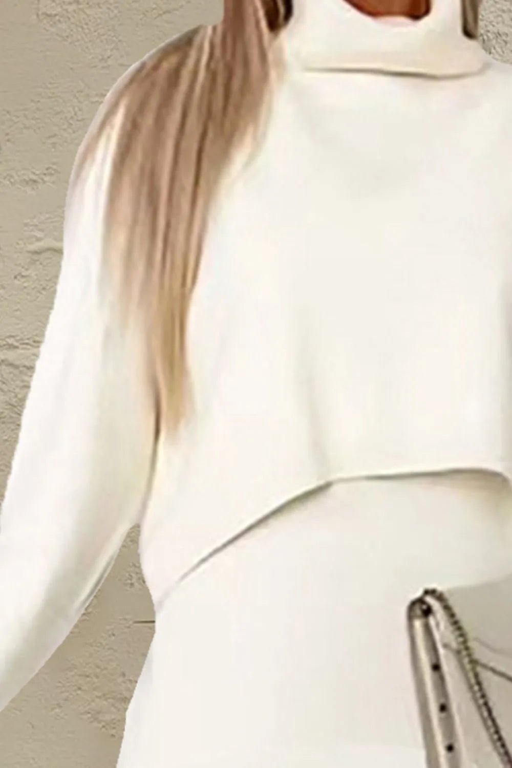 Turtleneck Dropped Shoulder Sweater and Dress Sweater Set - Salt & Stone