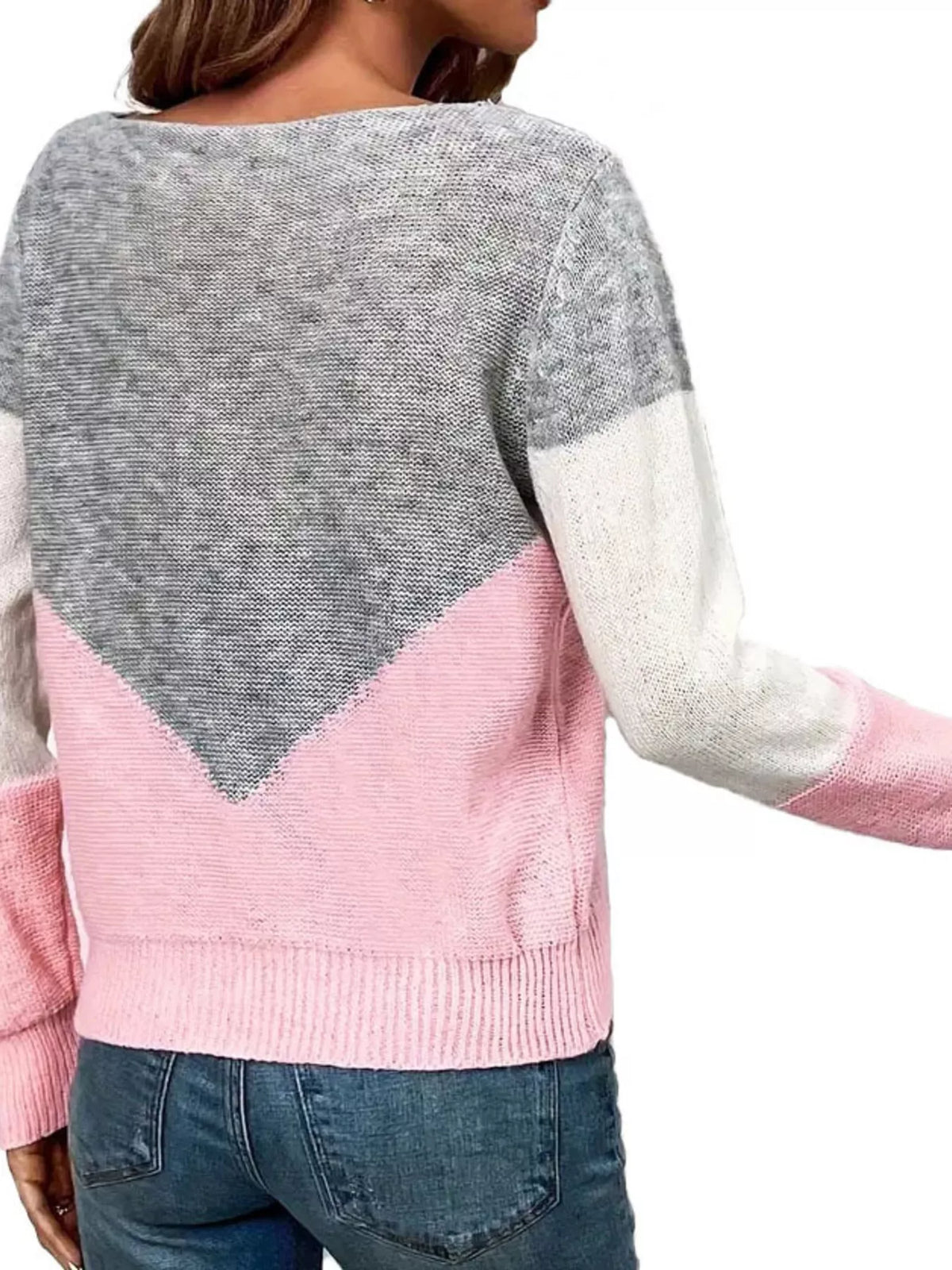 Openwork Color Block Sweater - Salt & Stone