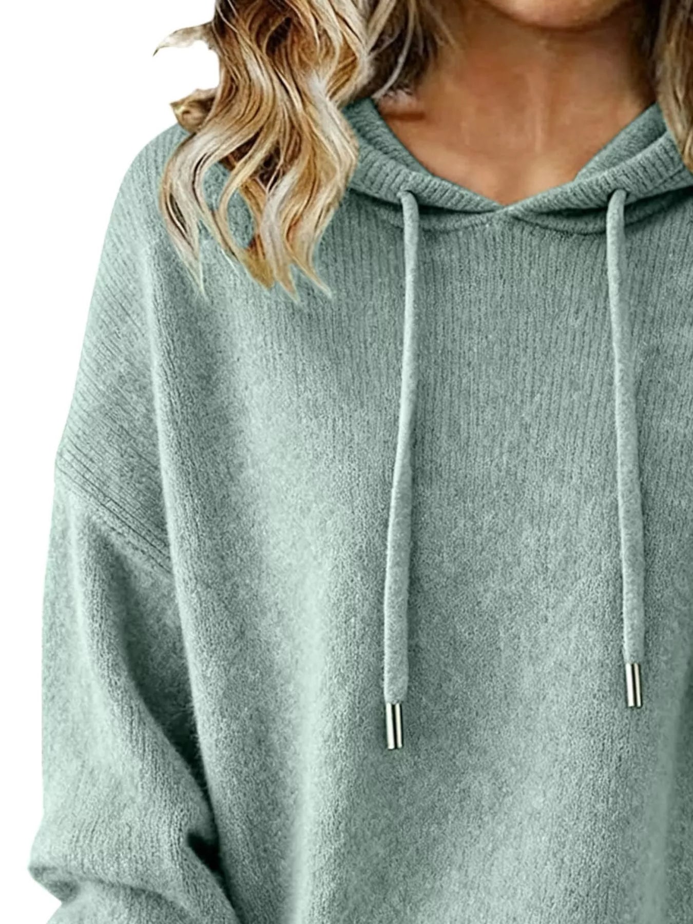 Drawstring Long Sleeve Hooded Sweater - Salt & Stone