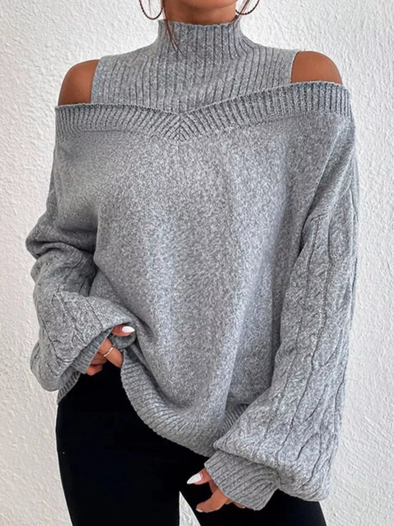 Cold Shoulder Turtleneck Sweater - Salt & Stone