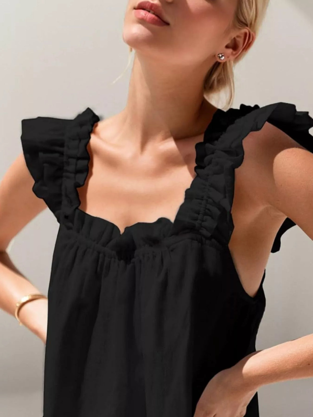 Ruffle Trim Tank and Shorts Set - Salt & Stone