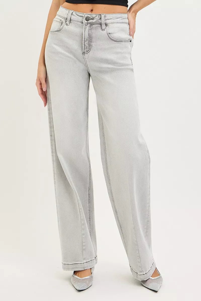 RISEN Slouchy Baggy Jeans with Contrast Stitching - Salt & Stone