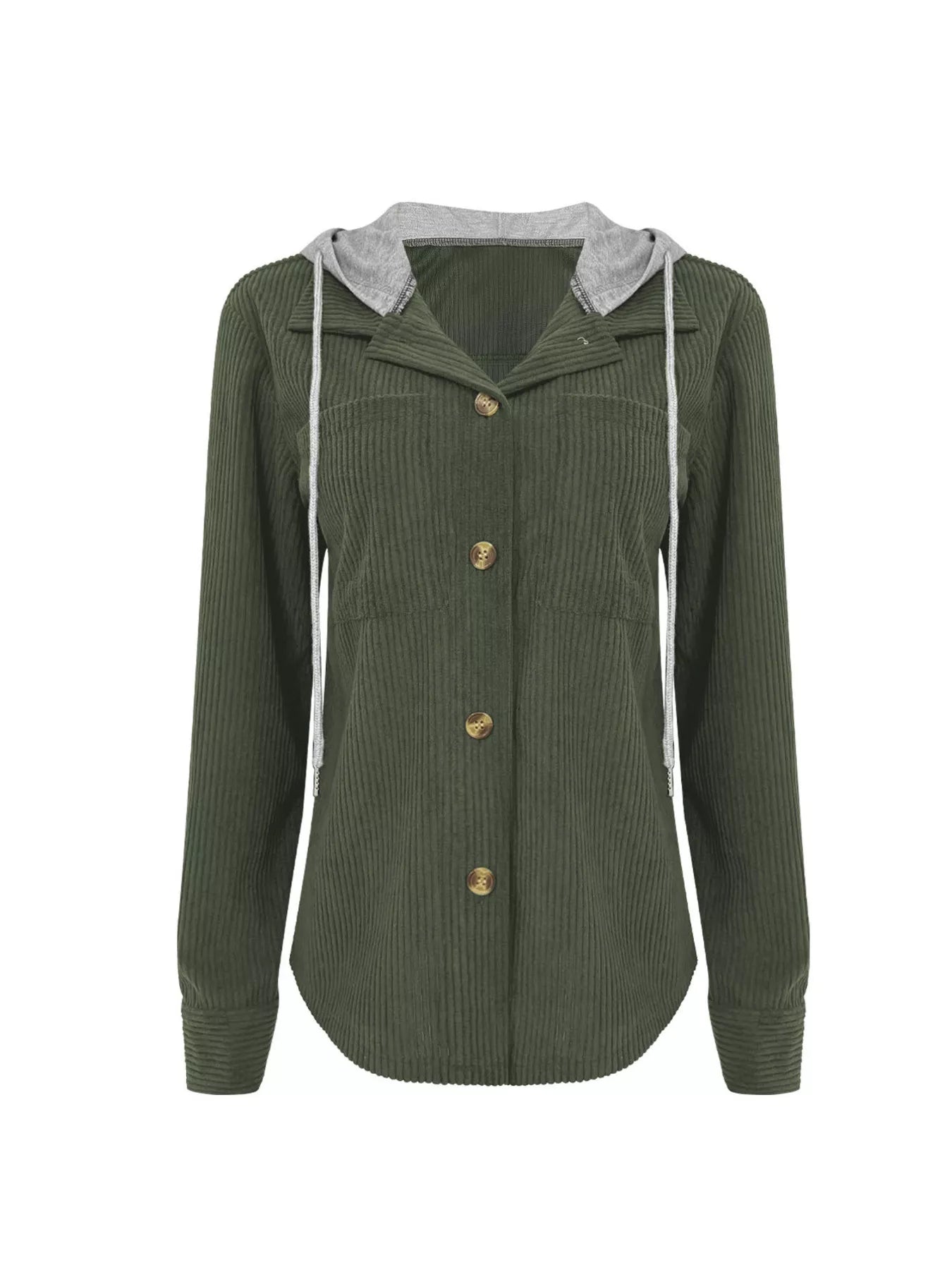 Hooded Corduroy Button - Down Jacket - Salt & Stone