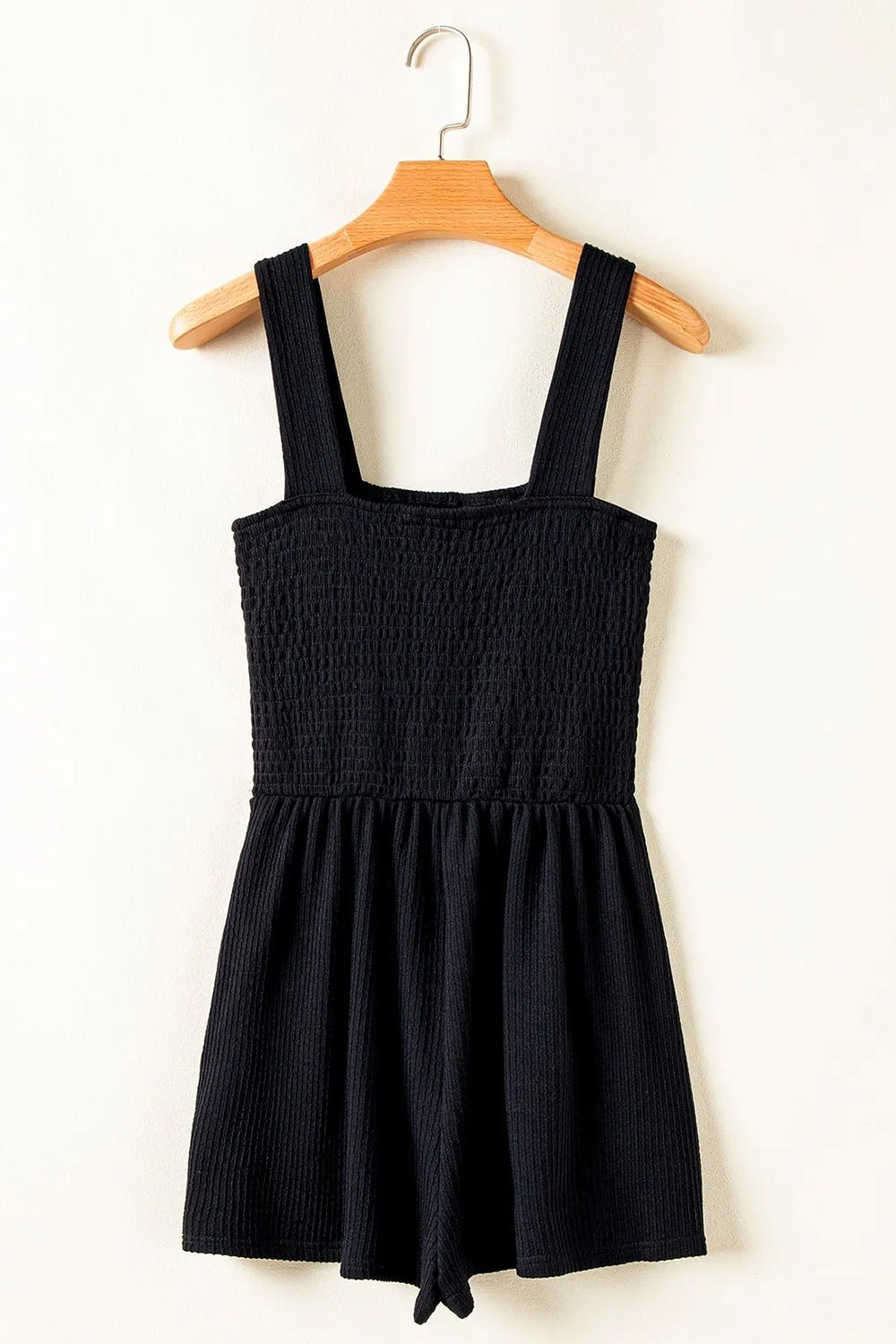 Smocked Bust Textured Knit Sleeveless Romper - Salt & Stone