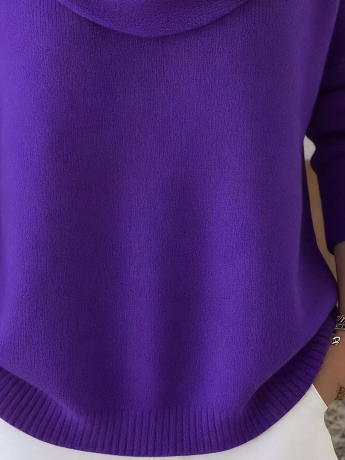 Full Size Cowl Neck Solid Color Sweater Plus Size - Salt & Stone