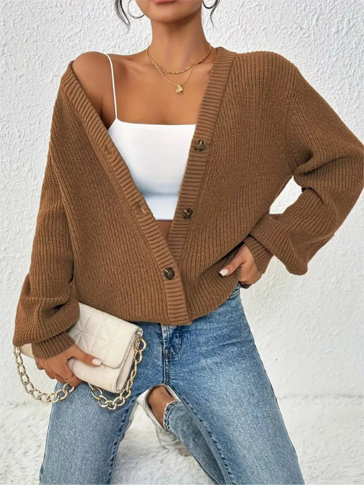 Chunky Knit Button-Down Cardigan - Salt & Stone