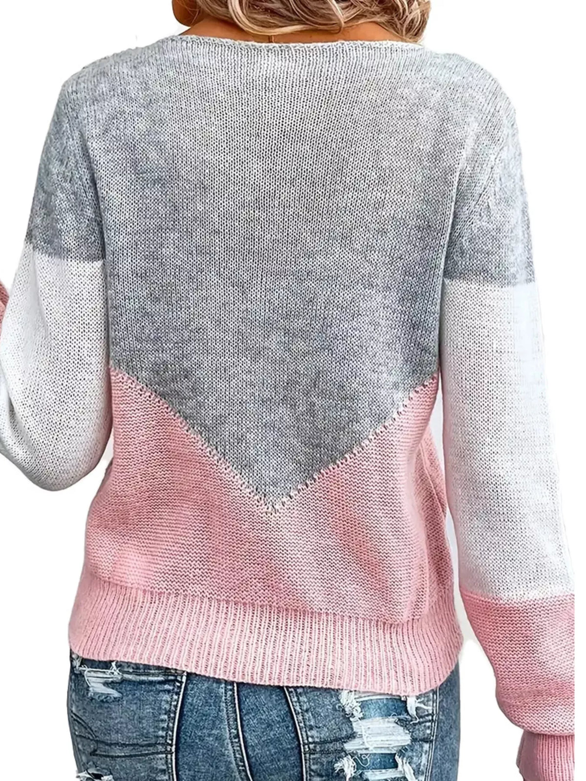 Openwork Color Block Sweater - Salt & Stone
