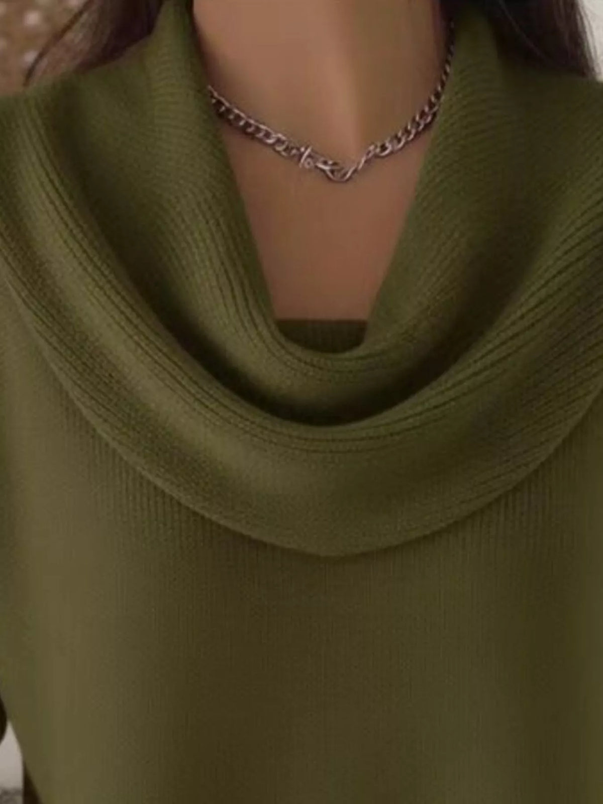 Full Size Cowl Neck Solid Color Sweater Plus Size - Salt & Stone