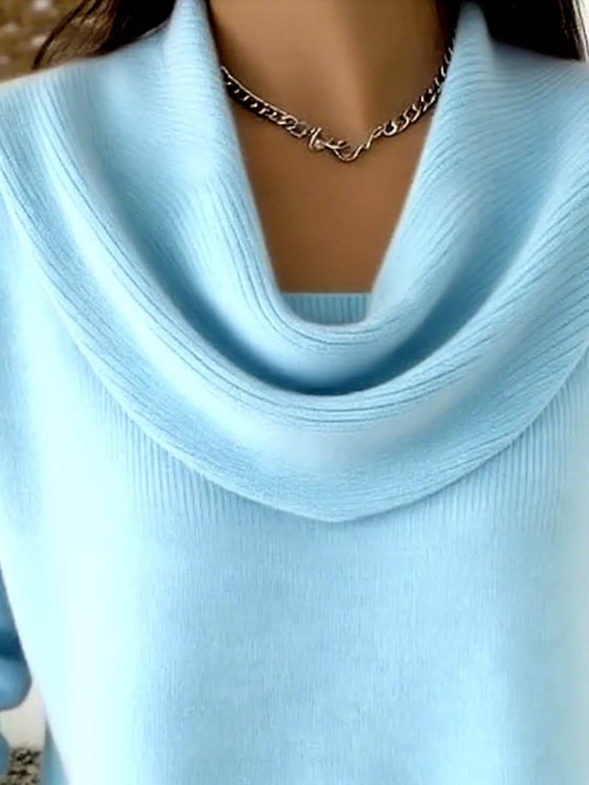 Full Size Cowl Neck Solid Color Sweater Plus Size - Salt & Stone