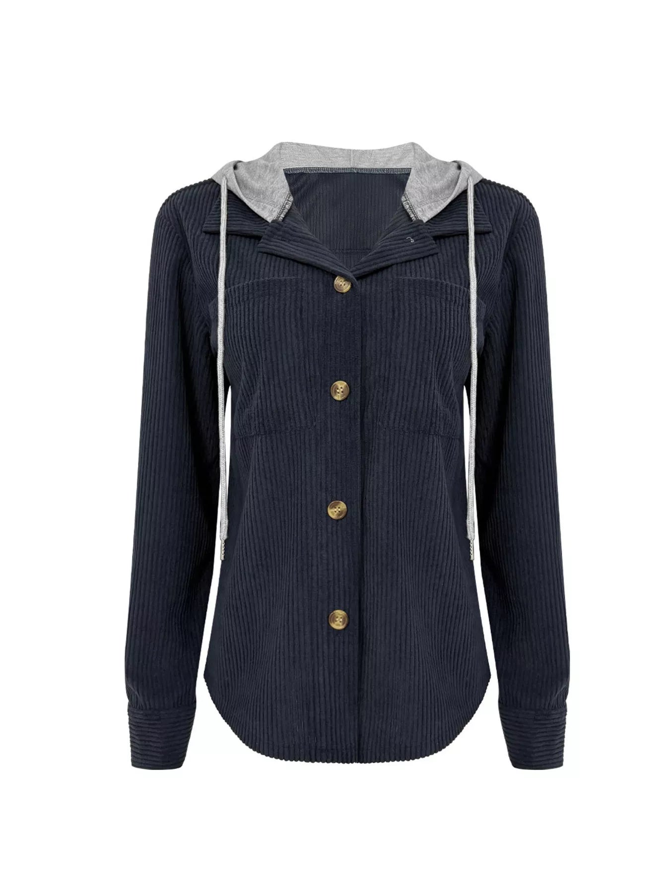 Hooded Corduroy Button - Down Jacket - Salt & Stone
